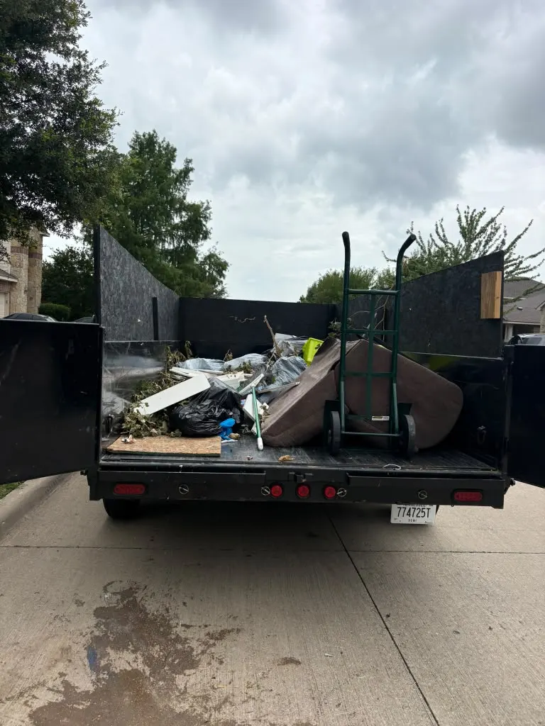 Loaded trailer ready for a dump run